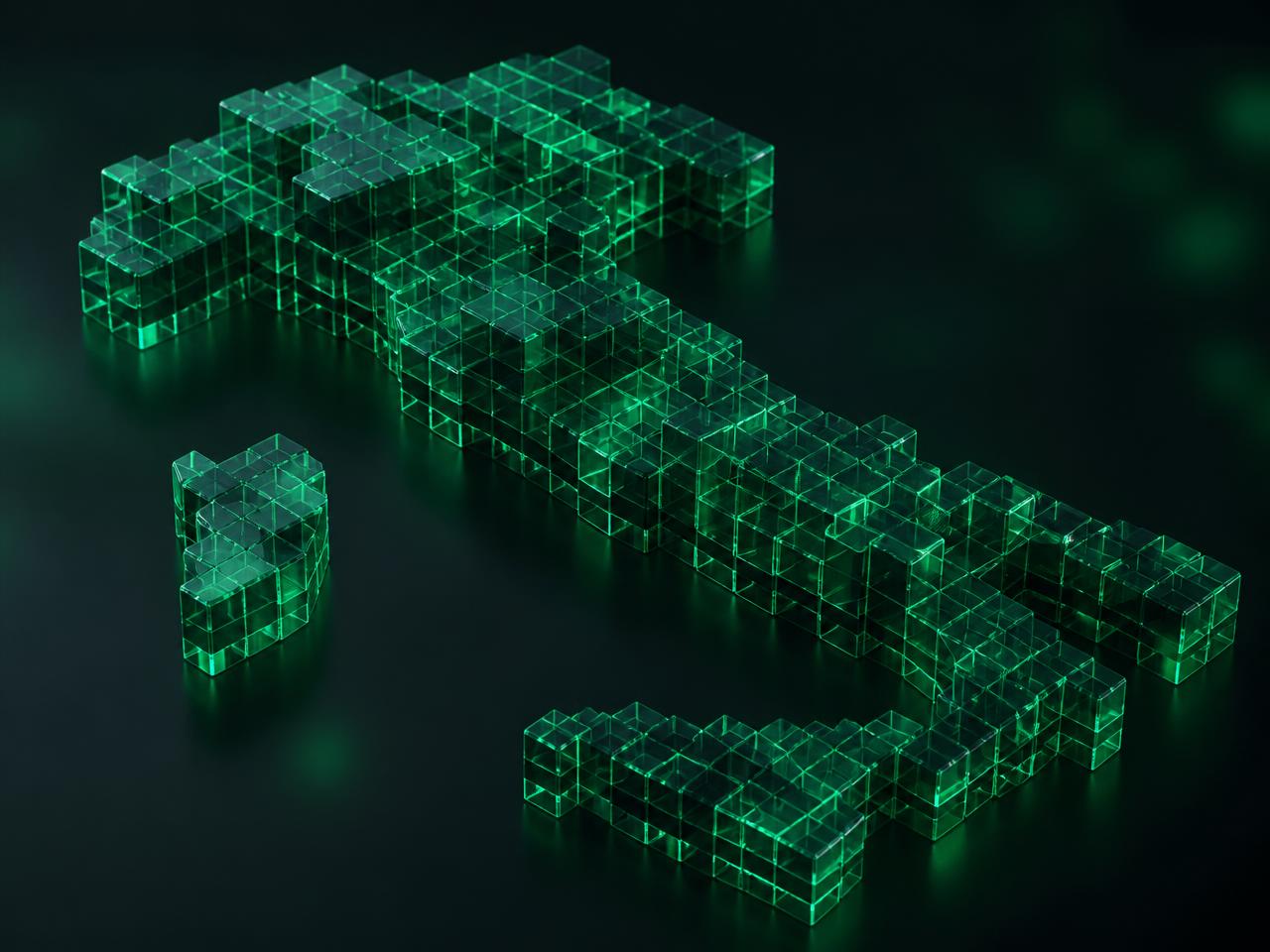 Rendering 3D dell'Italia in blocchi di vetro